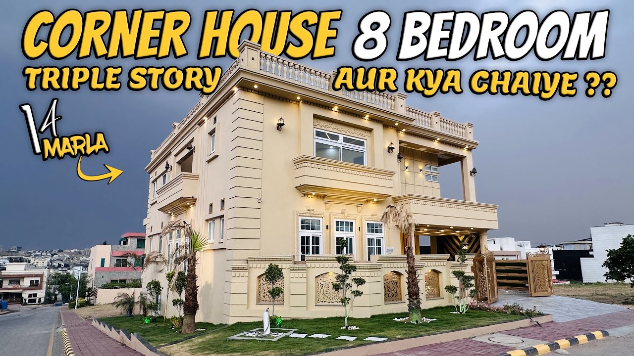 Triple Story (8 Bedroom) CORNER Luxury Mansion In Bahria Town Islamabad