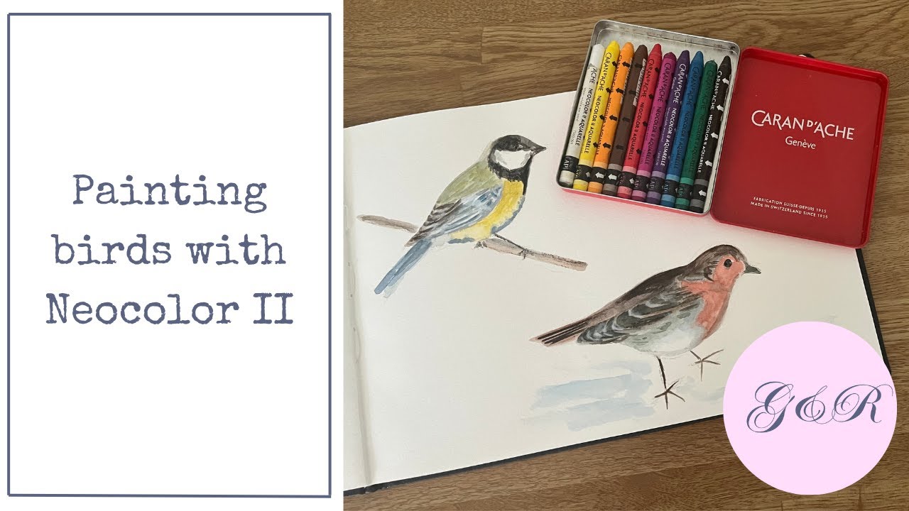 How to paint birds with just 10 basic Neocolor II crayons