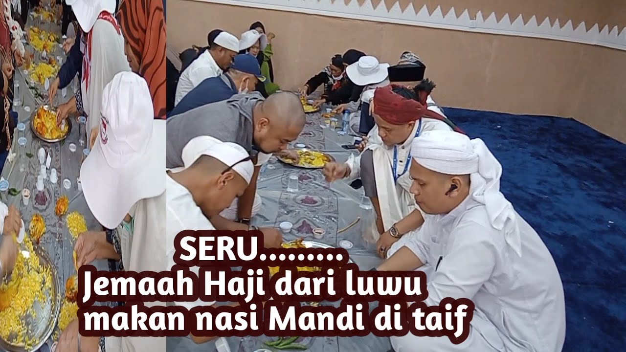 PERTAMA KALI JEMAAH HAJI DARI LUWU MAKAN NASI MANDI (Makanan khas arab saudi)