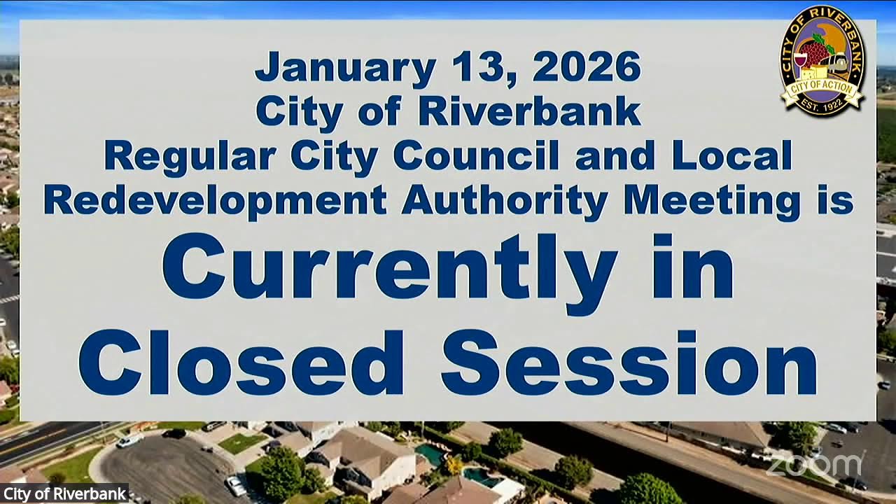 January 13, 2026, Riverbank City Council Meetings