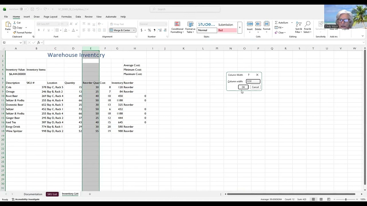 BUS 150 Excel Module 2B Office 365