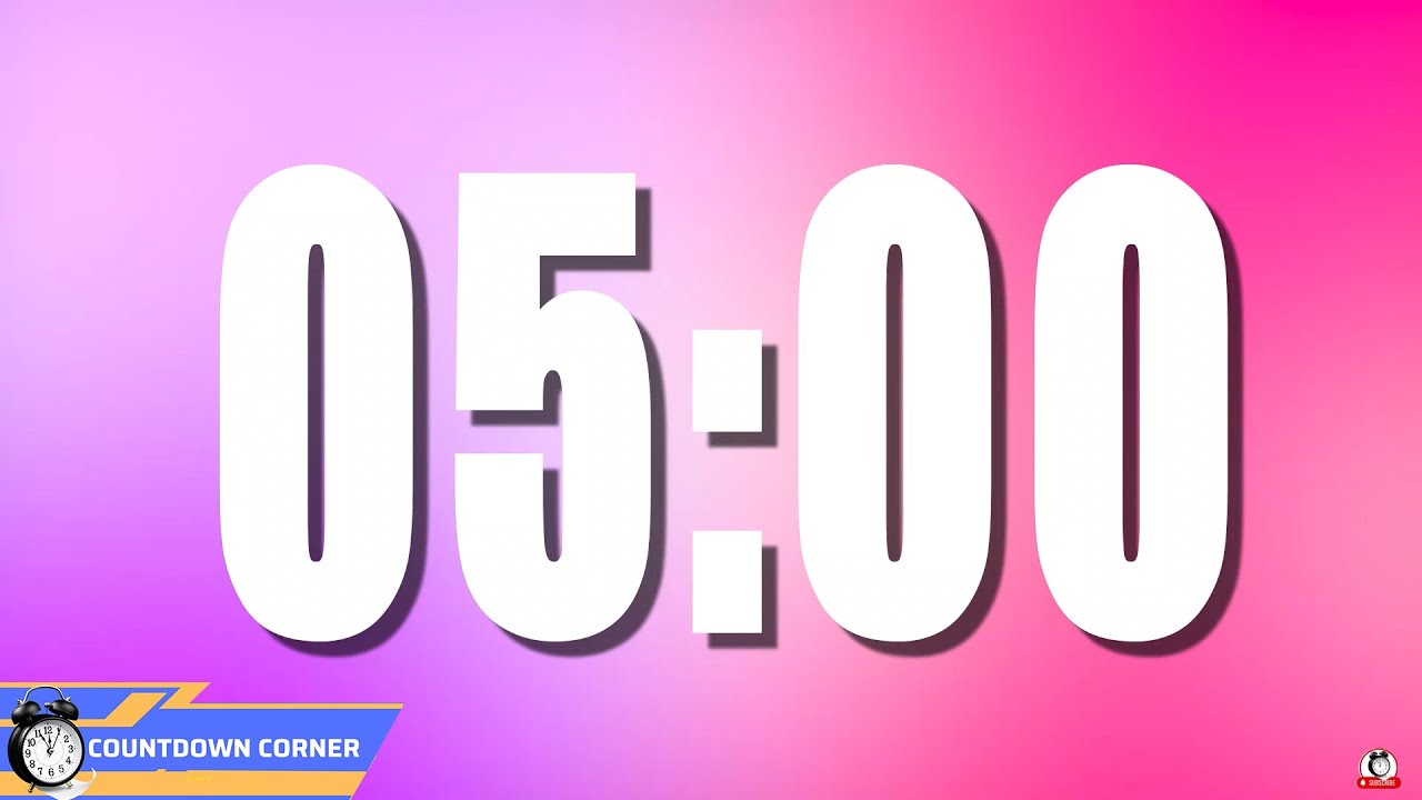 5 Minute Countdown Timer Relaxing Gradient Background