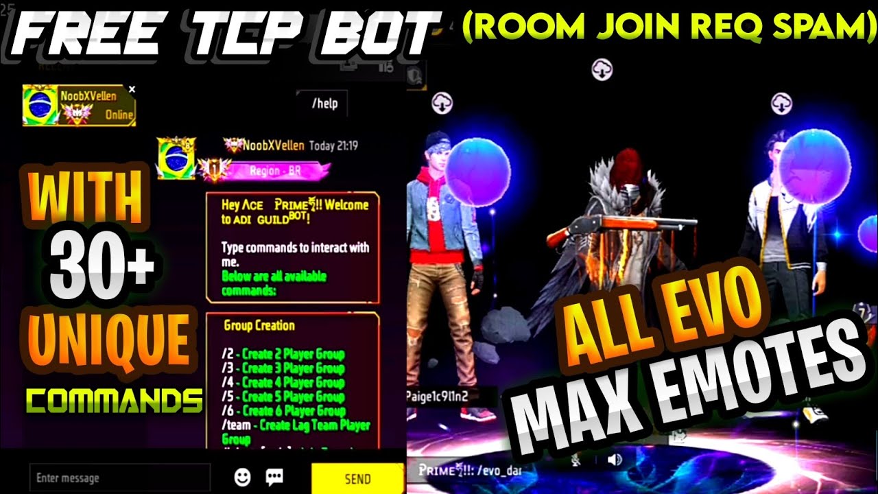 Free Fire All In One Tcp Bot🔥 | Add TCP Bot to Friend List 🤩 ✅ | All Emotes Free Fire Ghost Bot🔥