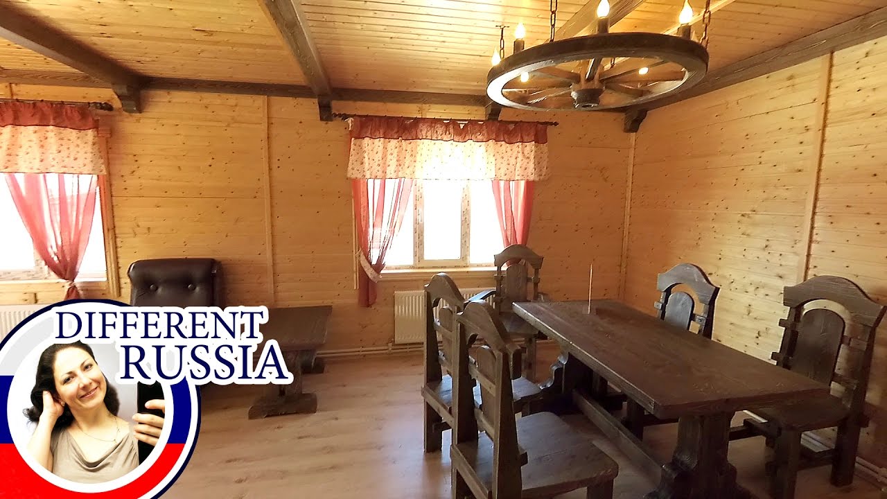Inside Modern Russian Country House with Historical Furniture. Folk Traditions in Present-Day Life