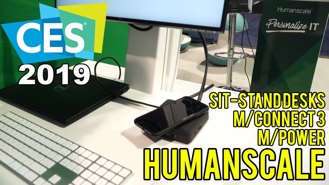 Humanscale Smart Office M/Connect 3, M/Power, Split Dock, and Sit-Stand Desks at CES 2019!
