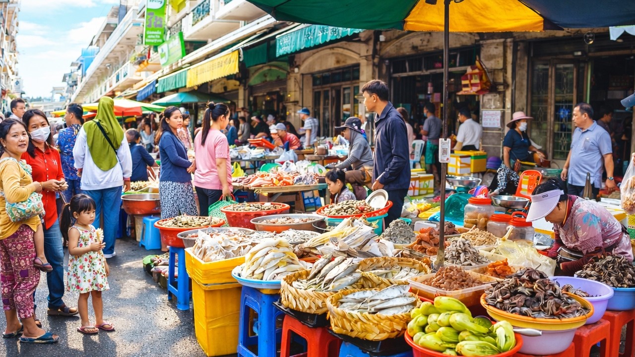 All the daily activities in the markets, on the small streets in the villages in Phnom Penh,Cambodia