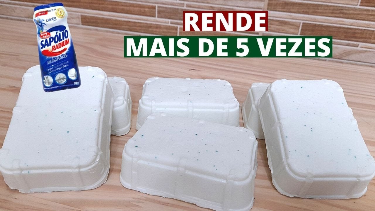 SABÃO EM BARRA SAPÓLIO - COM 3 INGREDIENTES -  LIMPA TUDO -   ECONOMIZE OU FATURE MUITO