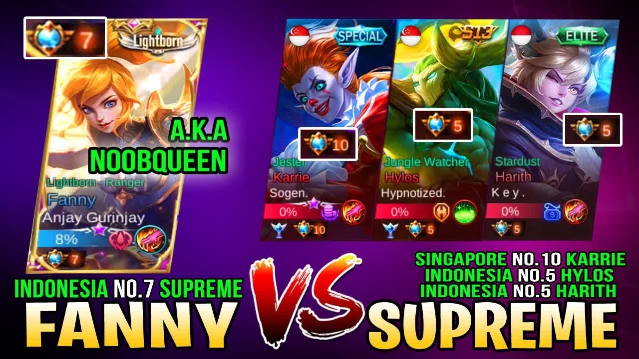 Former Top 1 Global Fanny NoobQueen vs. Three Top Supreme from Indonesia and Singapore ~ MLBB