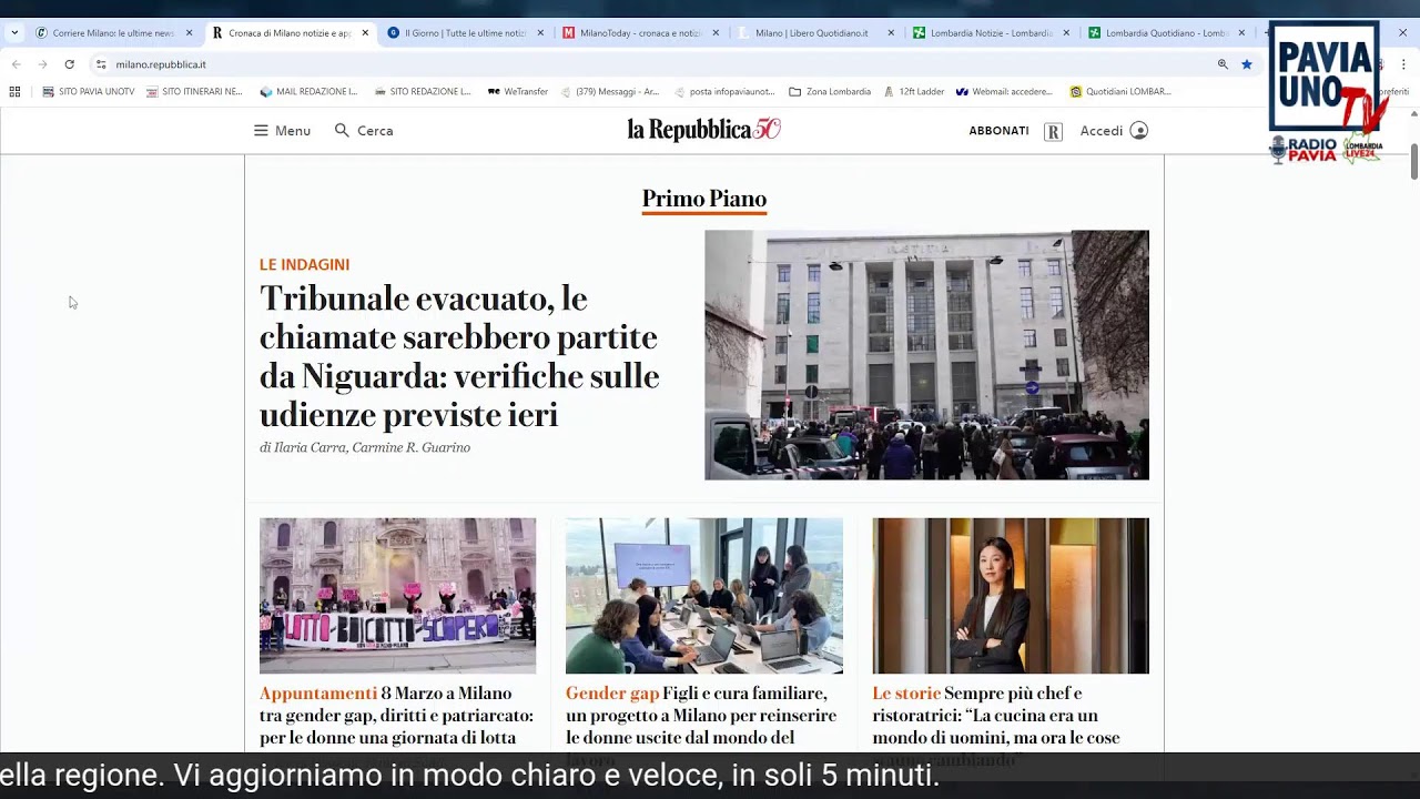 Pavia Uno TV Radio Pavia Breaking News - 7 marzo 2026