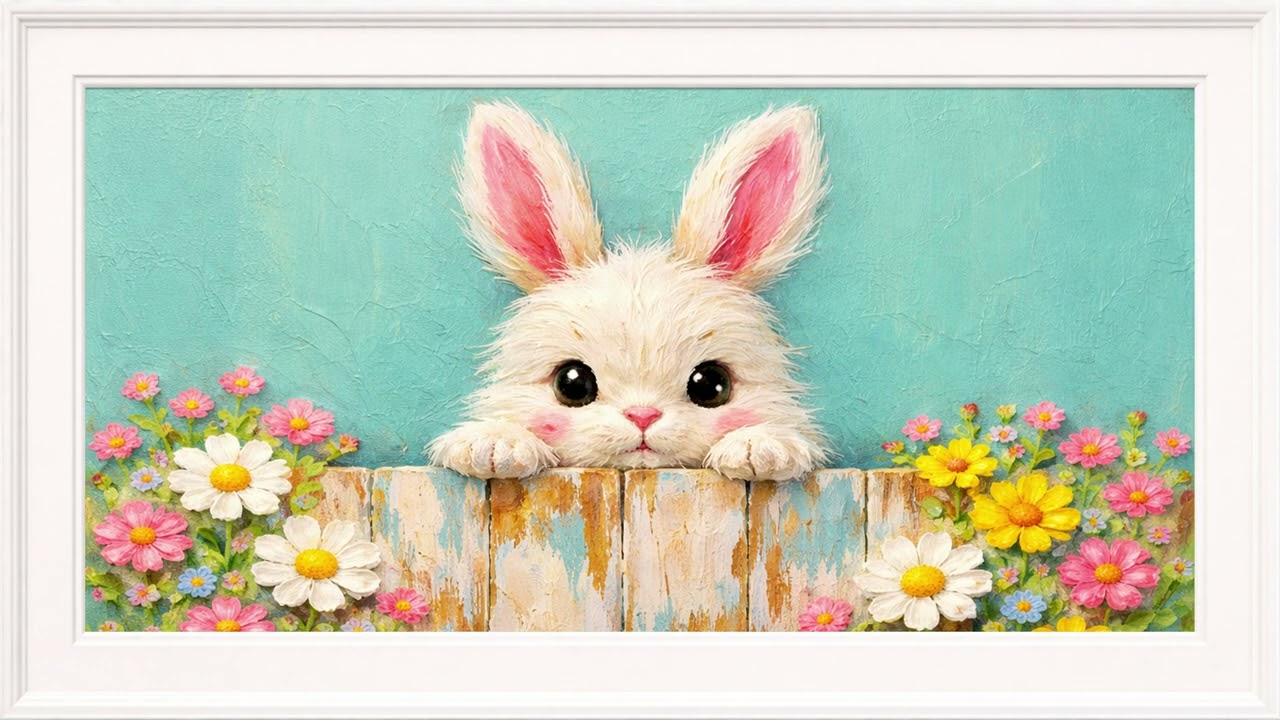 Happy Easter Bunny &ndash; Cute Spring Painting | 4K Frame Art for TV