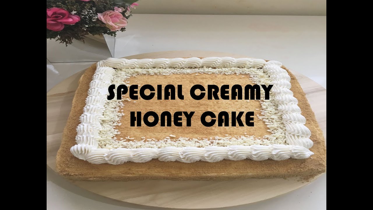 Honey cake/ Medovik cake recipe | Four layered Russian honey cake recipe| Special creamy honey cake
