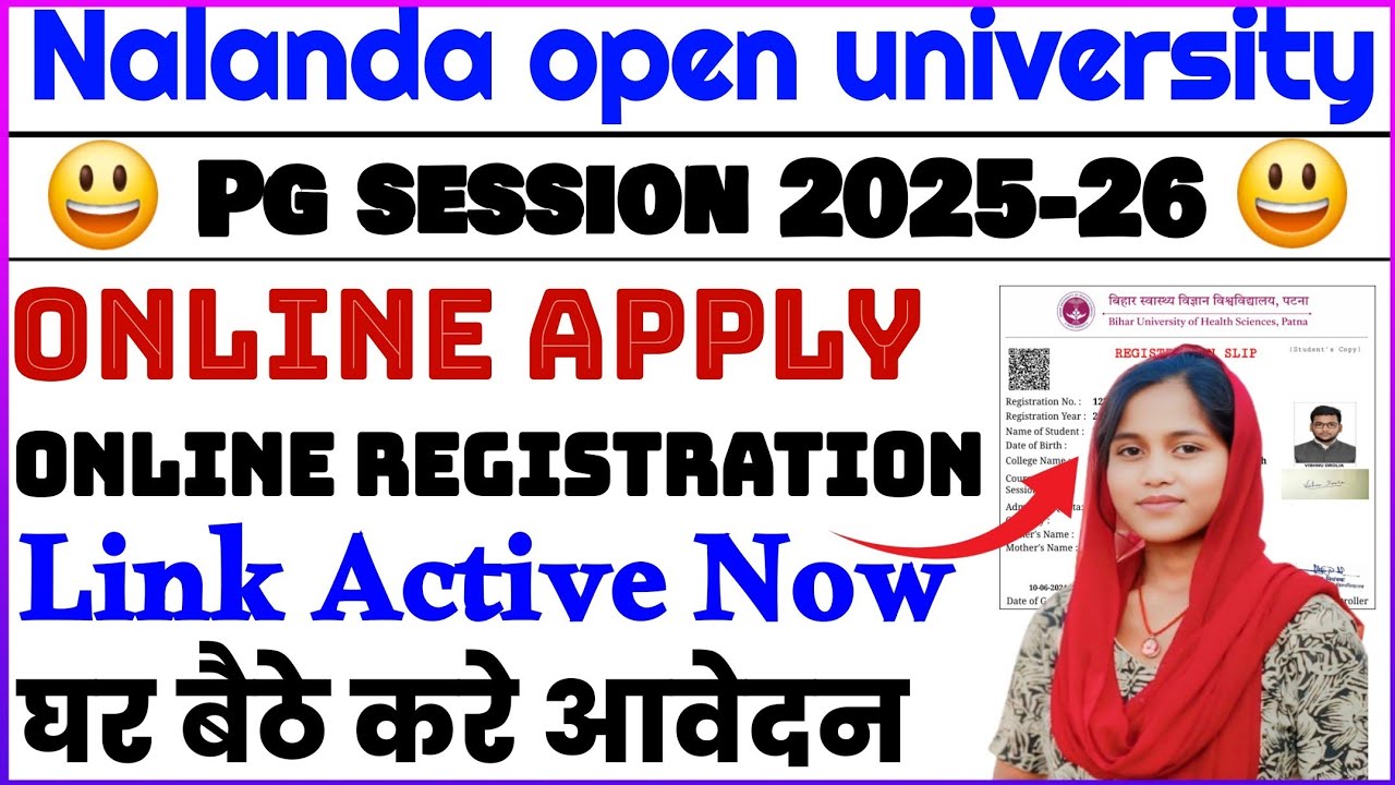 Nalanda open university Pg online apply kaise Karen 2025 || Nou Pg online registration kaise Karen