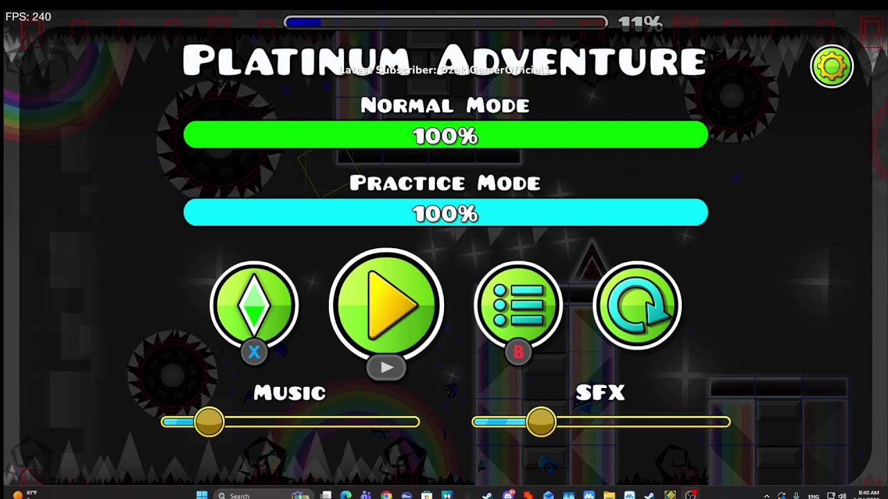 playing gd and doing lvl rq