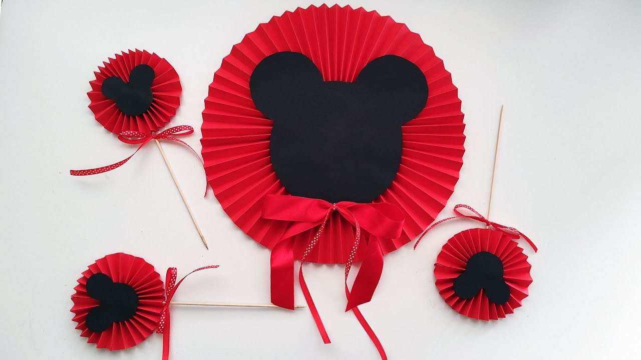 Mickey Mouse Tutorial DIY Paper Crafts Birthday decorations Idea