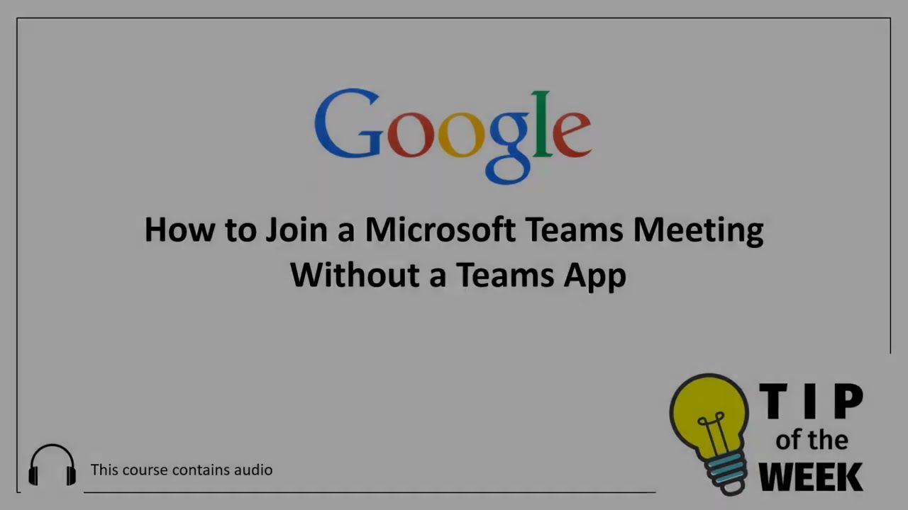 Join a Teams Meeting Without a Teams App