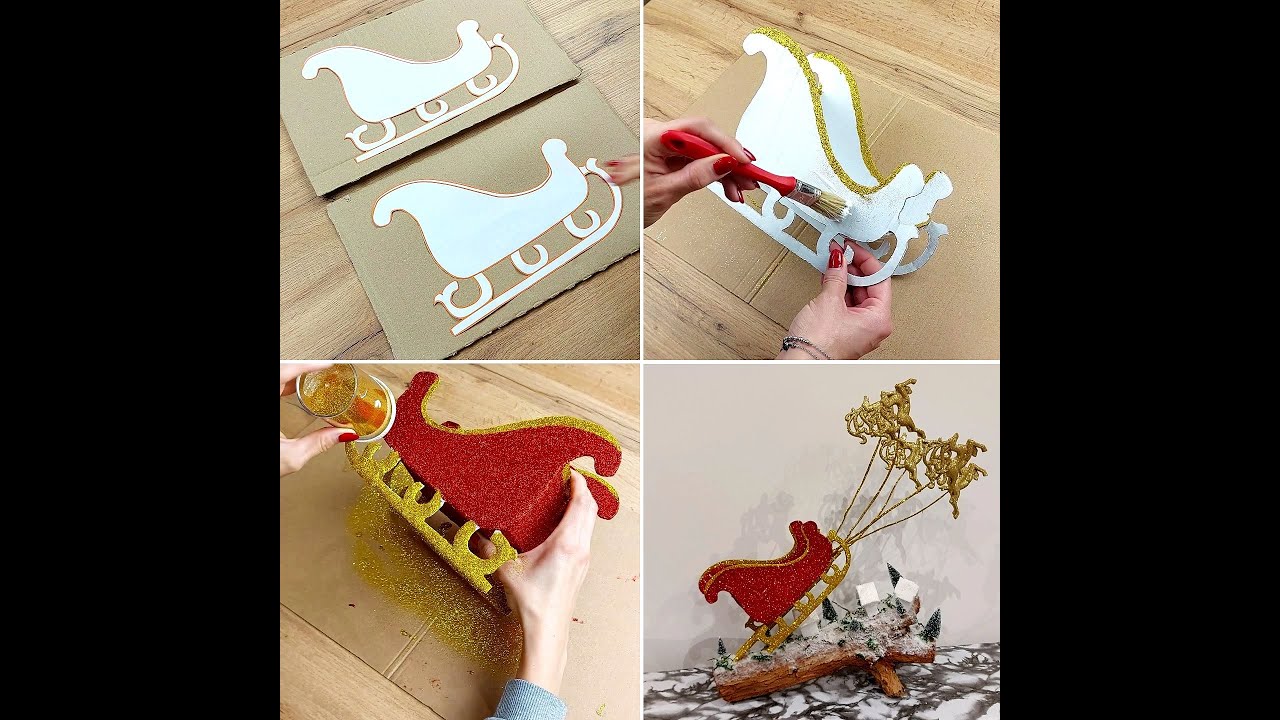 Come realizzare una slitta di Babbo Natale fai da te in cartone 🎅🎄