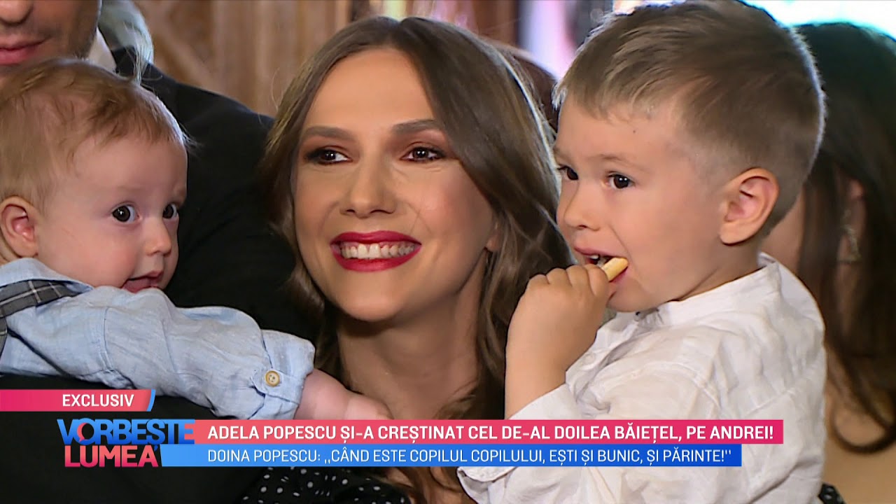 Adela Popescu și-a botezat cel de-al doilea băiețel