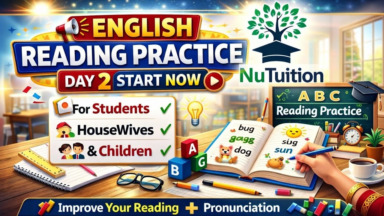English Reading practice // day by day English practice class// NU Tuition 