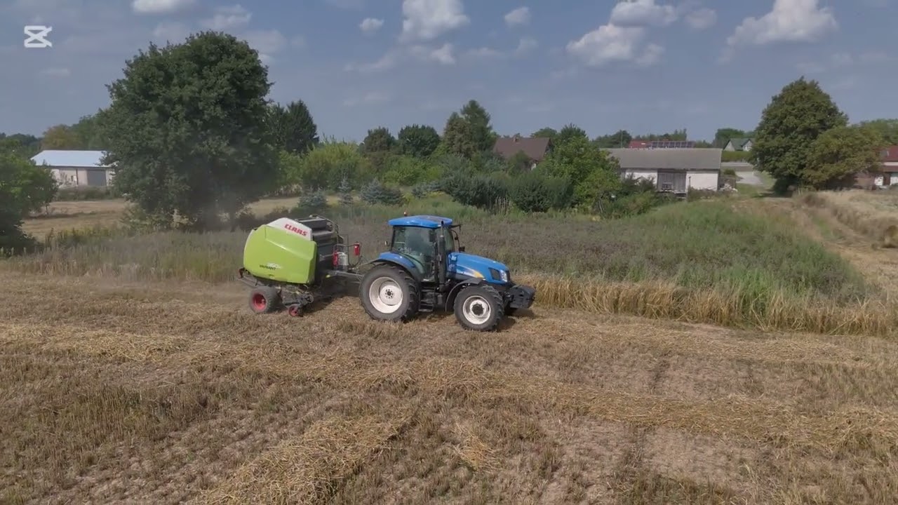 Belowanie słomy 2025 Polskie żniwa NewHolland  i Claas. Sezon beli rozpoczęty 
