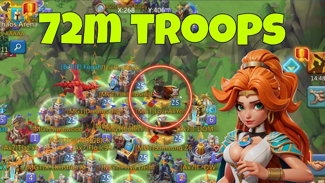 Lords Mobile - War gear and a lot of troops. Trying to burn big castle