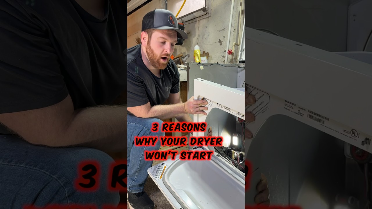 👕 Dryer Won't Start? TOP 3 Common Causes! #brokendryer #dryerrepair
