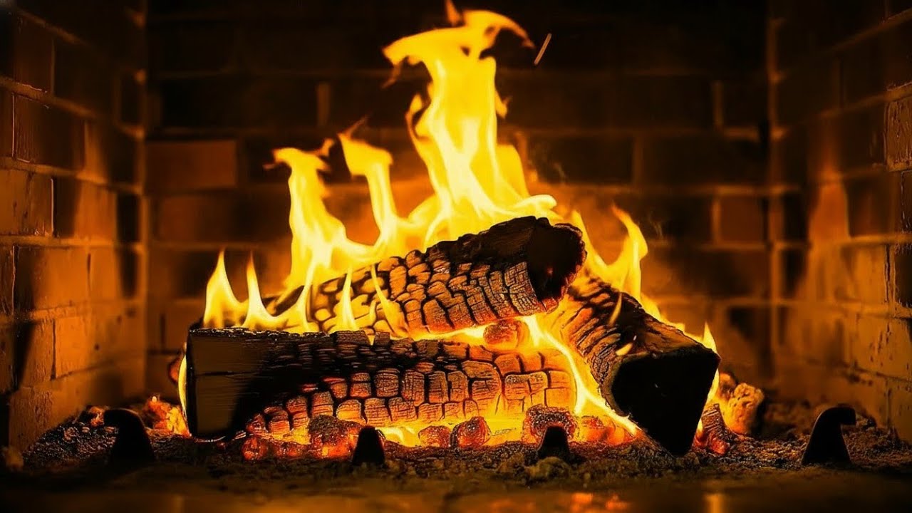 4K Cozy Fireplace 🔥 Crackling Fire Sounds for Deep Sleep (5Hours)