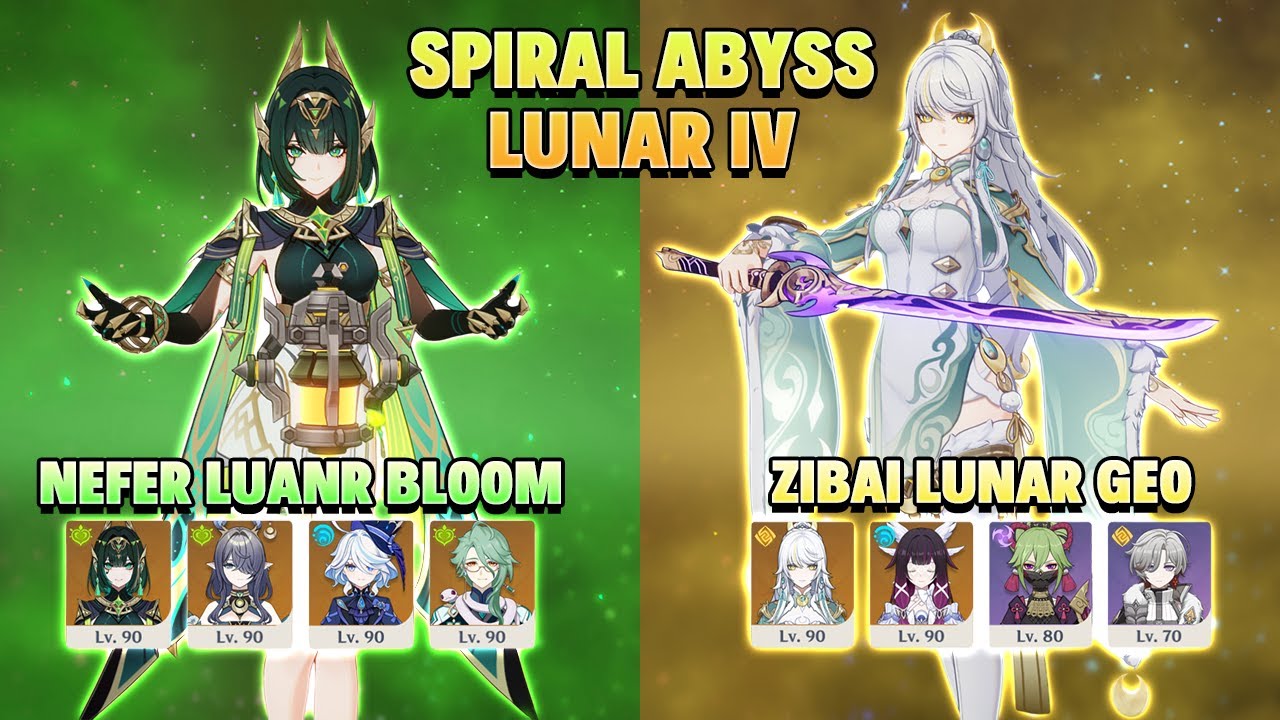 C0 Nefer & C0 Zibai | Spiral Abyss Lunar IV Floor 12 36-Stars | Genshin impact 6.3