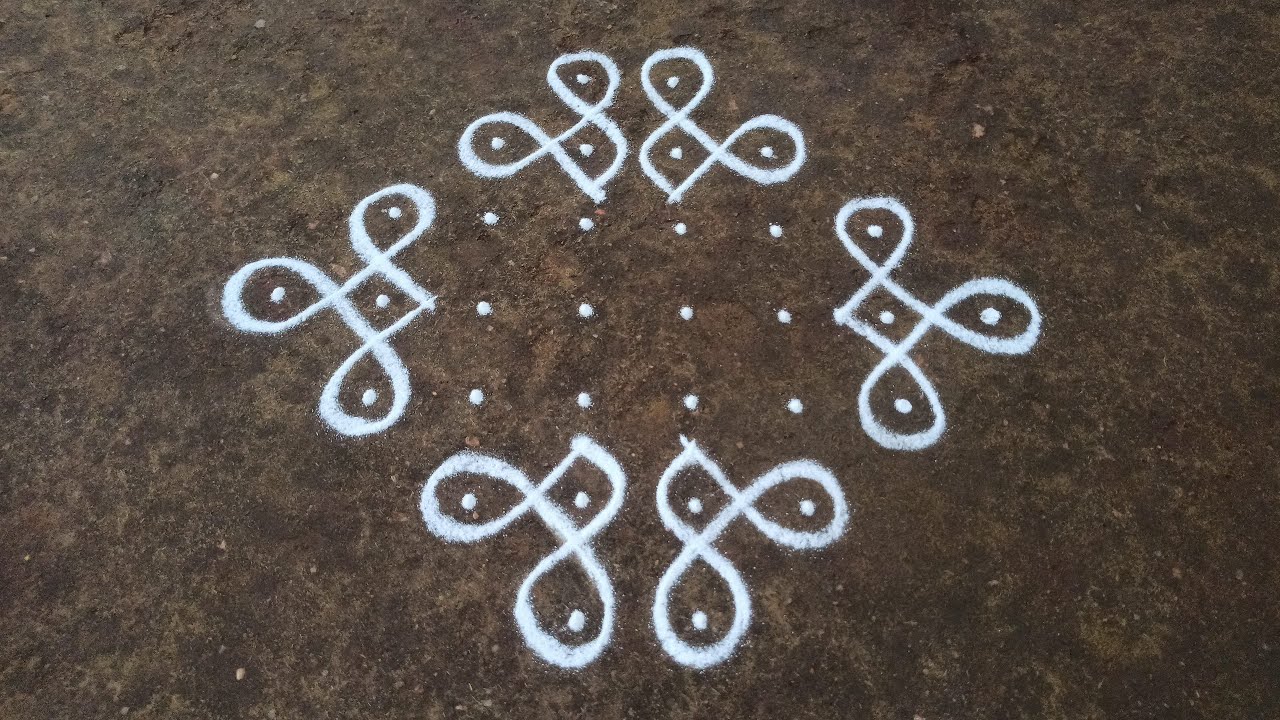 7 dots kambi kolam series episode 56 |  simple traditional sikku kolam tutorial | SathyaSelva Arts