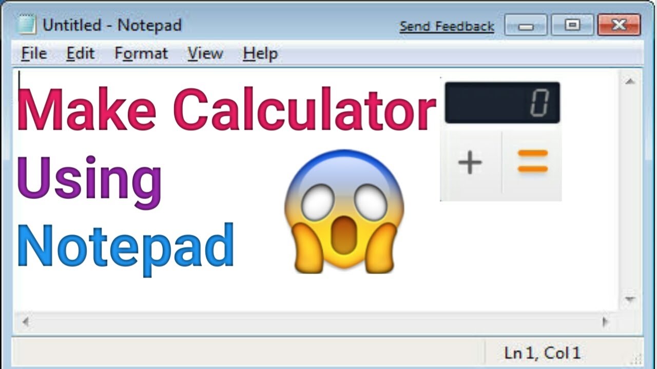 How to make 'Calculator' in Notepad 😱
