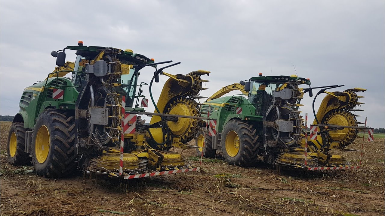 Mais 2020 : 2x John Deere 8500 / John Deere 6250R / Mais häckseln / Corn harvest  / Mais hakselen 4K