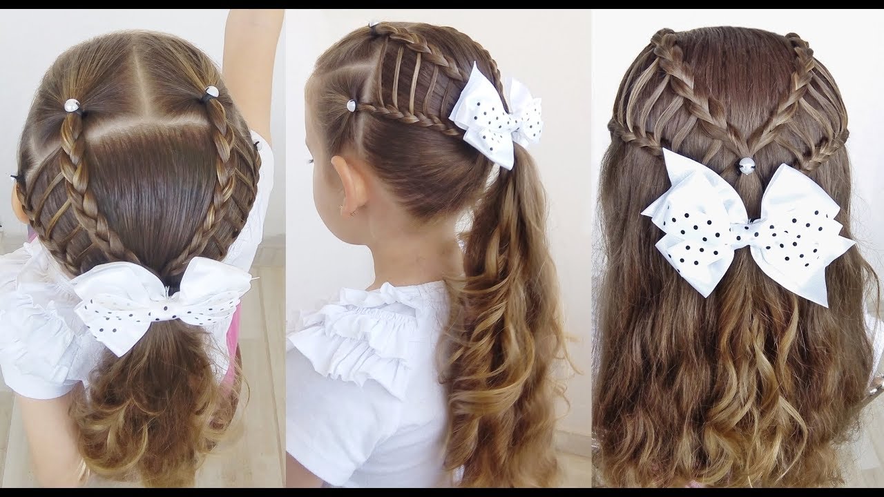 Penteado Infantil com amarração e tranças semi cascata