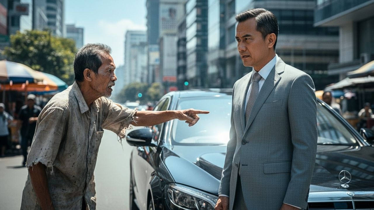 “Segera Pulang Sebelum Terlambat!” Bisik Pengemis Tua, dan Saat CEO Tiba di Rumah… Dunianya Runtuh!
