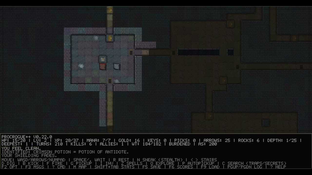 Мой клон Roguelike-игры для Nethack, созданный с помощью ИИ &mdash; обновленный скриншот игрового проце...