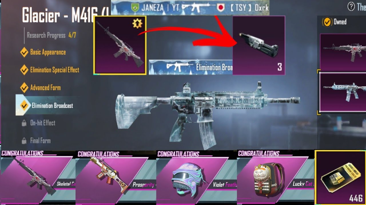 upgrade glacier M416 | new premium crate opening pubg mobile | get 3 material from premium