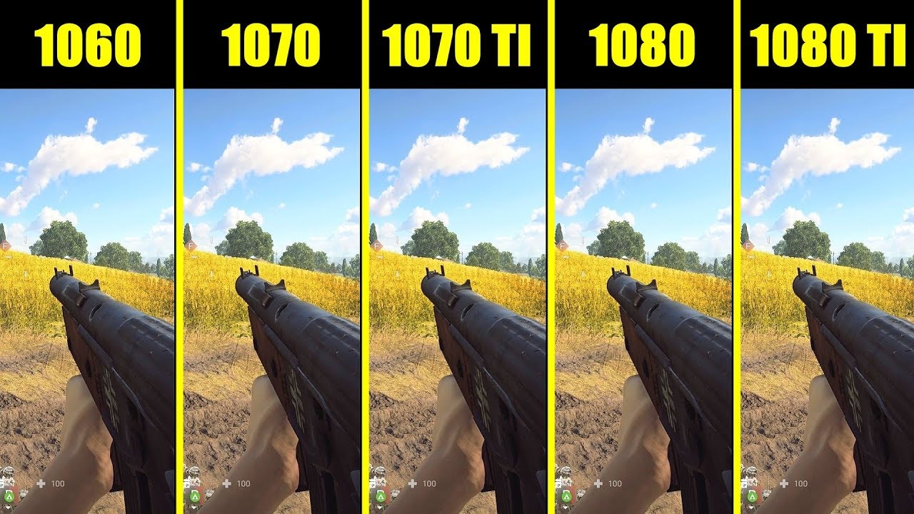 Battlefield 5 1080 TI Vs 1080 Vs 1070 TI Vs 1070 Vs 1060 Frame Rate Comparison