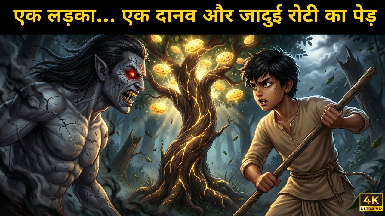 दानव को मात देने वाला  लड़का | जादुई रोटी का पेड़ | #hindistories #moralstories