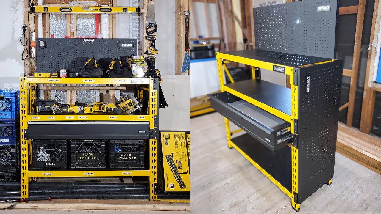 Unpacking Assembling Reviewing Steel Storage Rack From DeWalt