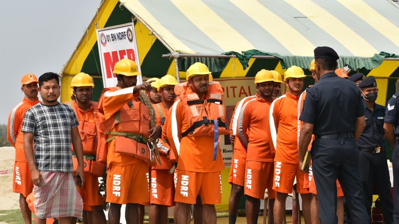 Mock Drill Flood Rescue@ NDRF&SDRF, CHIRANG BENGTOL Aie-River 17/3/22
