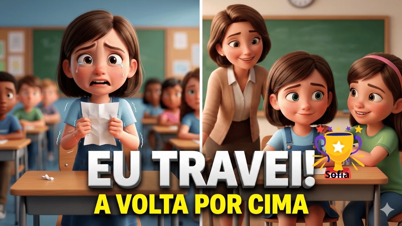 ELA TRAVOU NA FRENTE DA TURMA! 😰 A história de Sofia e a apresentação que mudou tudo. #voltaàsaulas