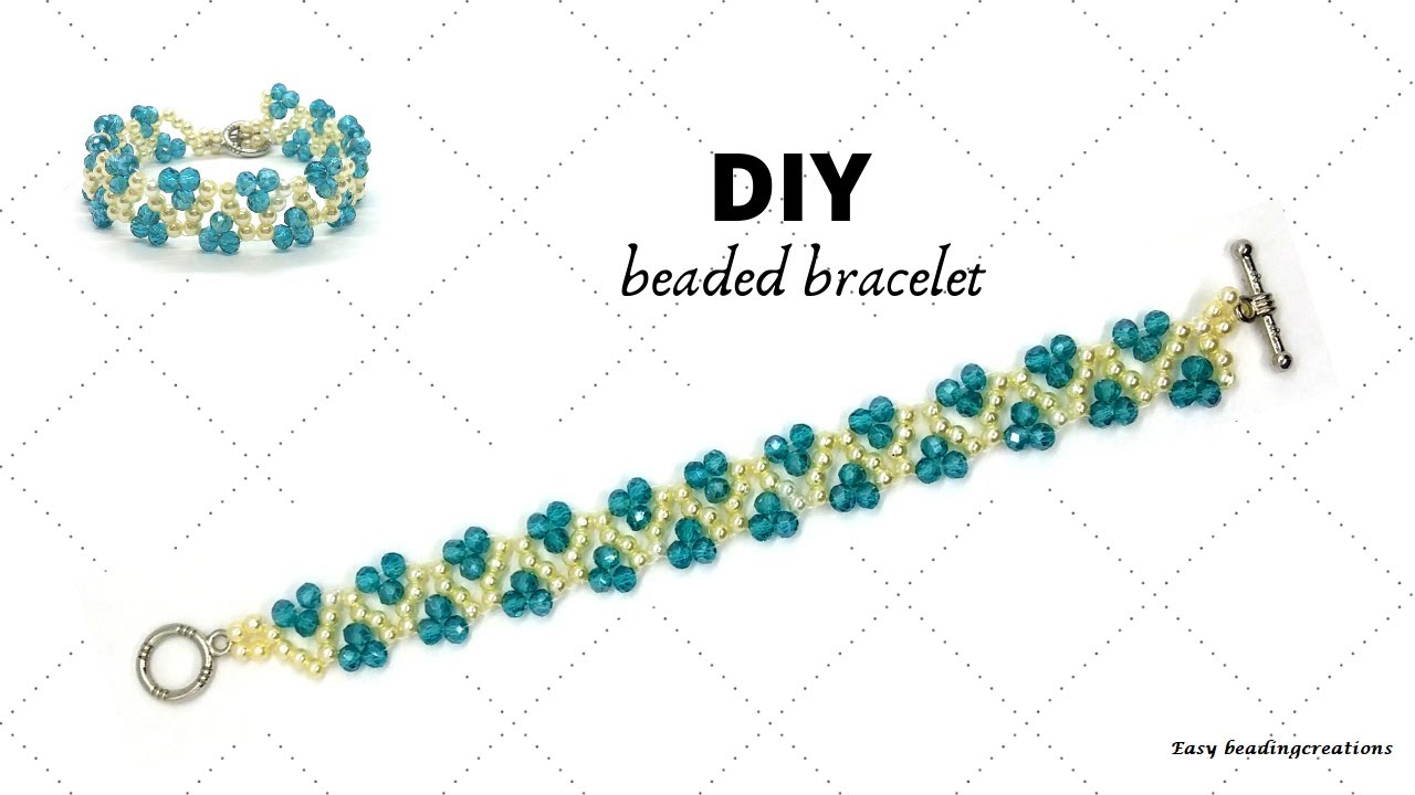 Easy beaded bracelet tutorial//How to make a bracelet//