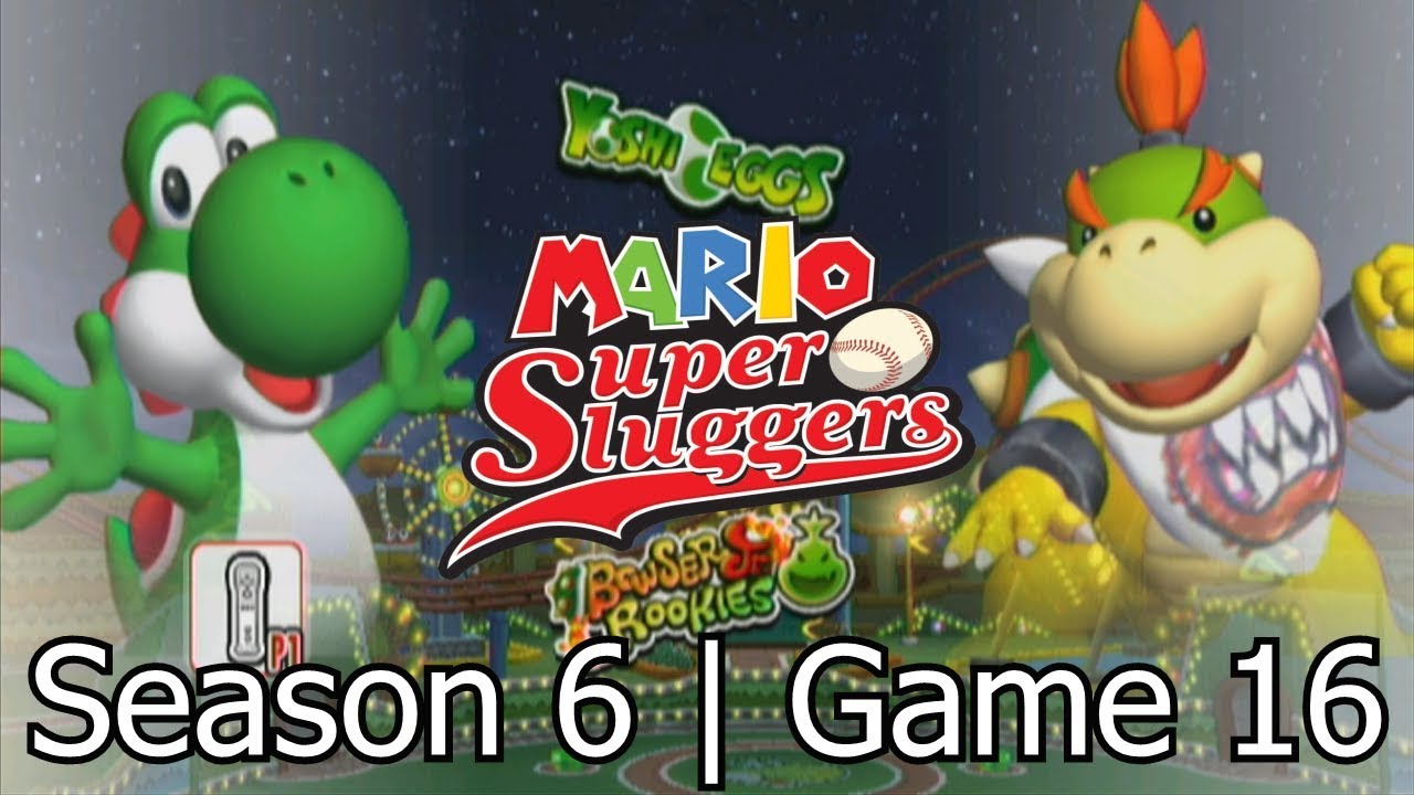 Mario Super Sluggers | Season 6 Game 16 - Yoshi vs Bowser Jr @ Yoshi Park Night