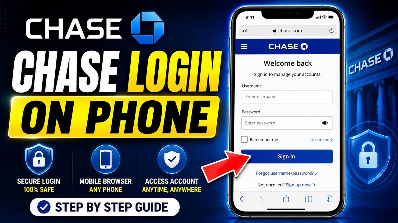 Как войти в Chase Bank через браузер мобильного телефона