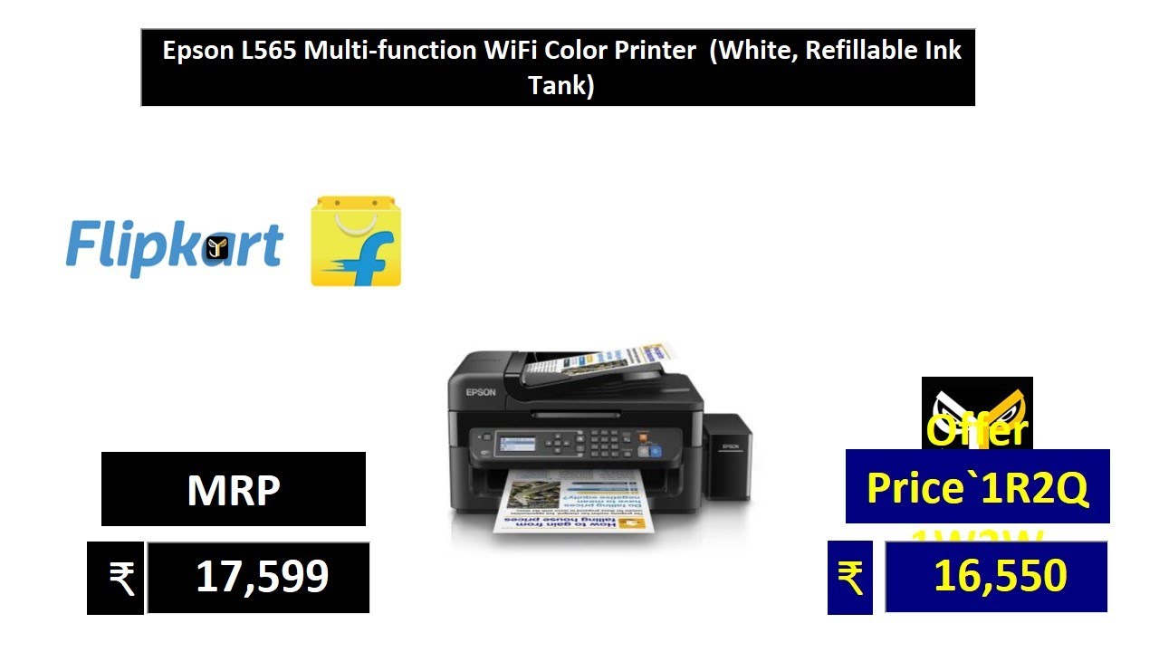 Epson L565 Multi function WiFi Color Printer  White, Refillable Ink Tank