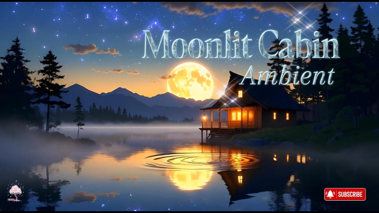 Moonlit Cabin Ambient  | Beautiful Relaxation, Soft piano melody, Gentle Acoustic Guitar, (No Ads)