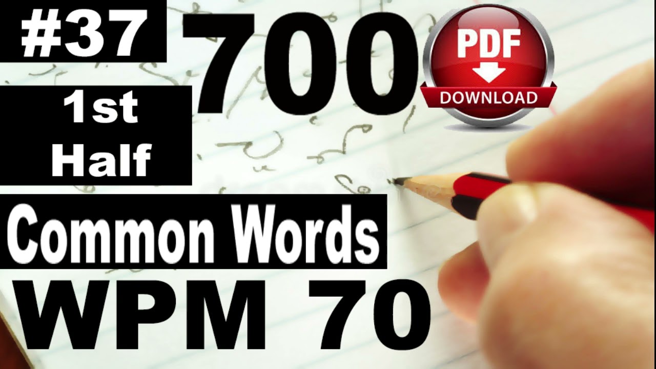 700 Common Words I Exercise No.37 1st Half I I Speed 70 I @farooqstenographer