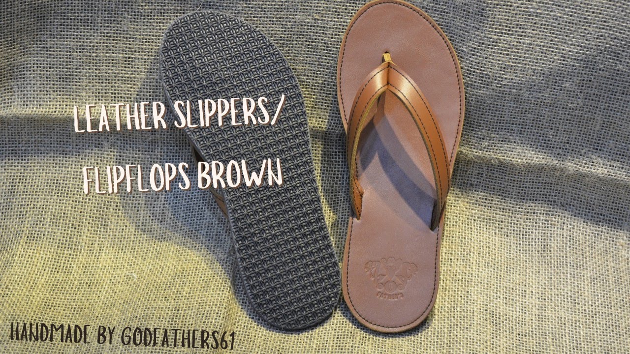 Making handmade LEATHER SLIPPERS - DIY crafts leather