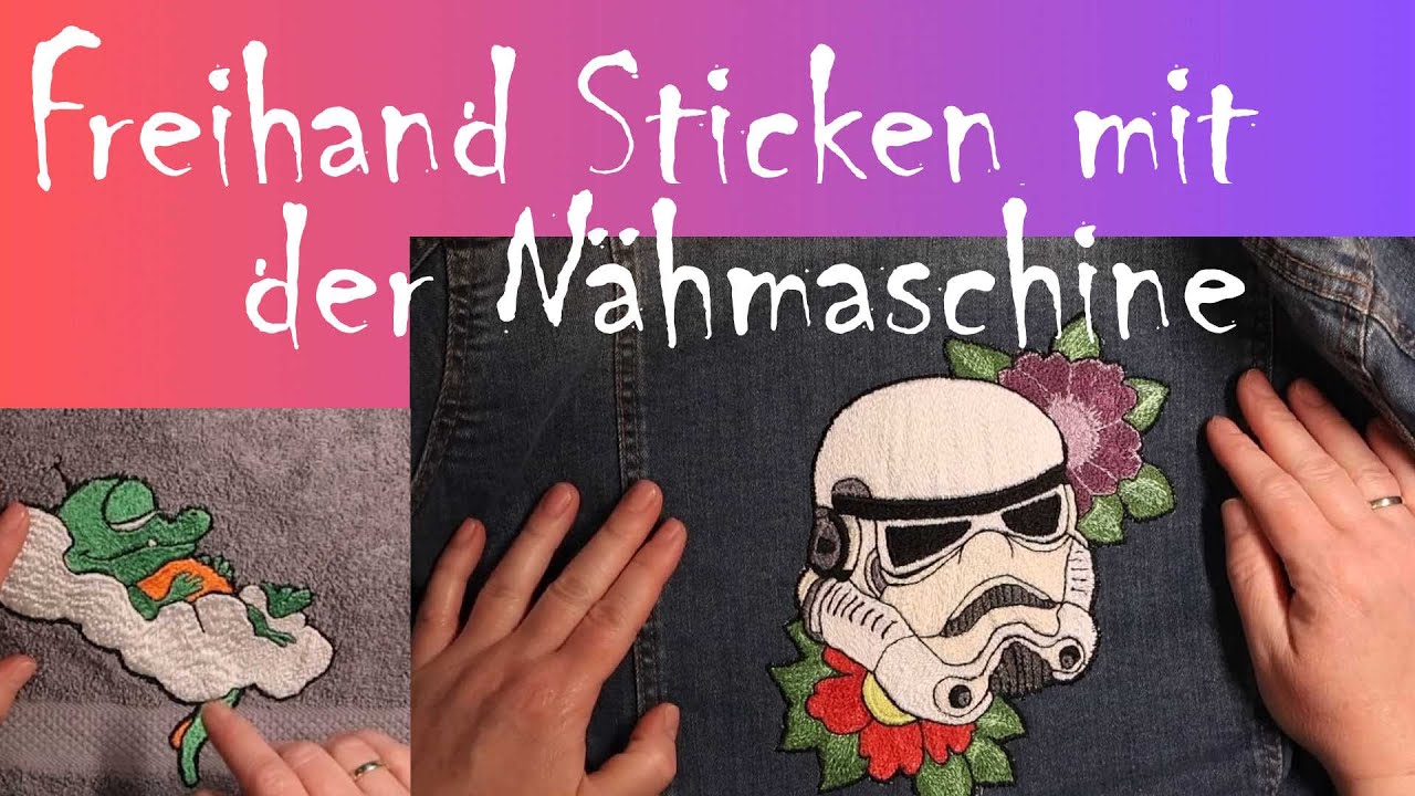 Freihandsticken mit der Nähmaschine
