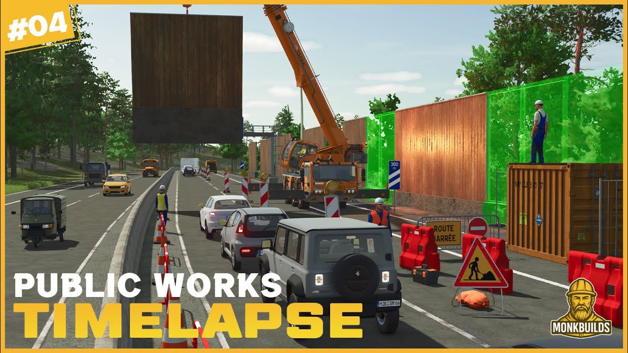 🚧 Rebuilding Highway Noise Barriers With the Terex 3160 | FS25 Roleplay Public Works