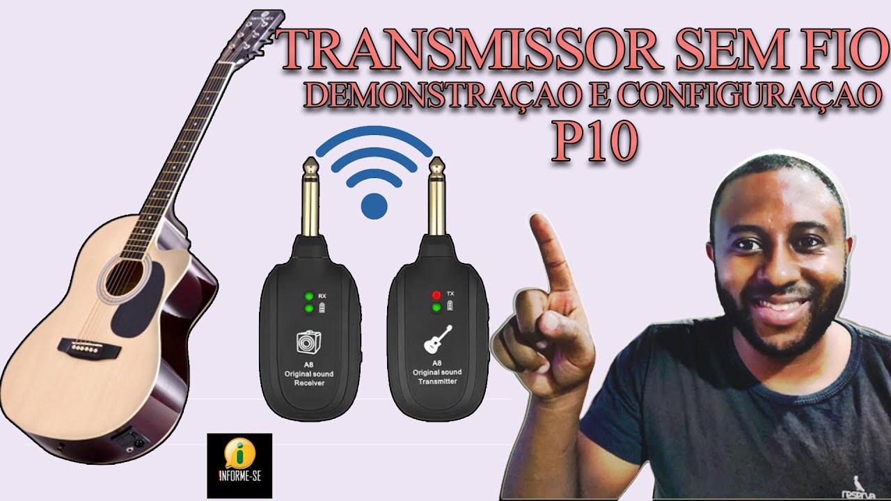 Transmissor sem fio Guitarra, baixo e violão P10 Demonstrando e Configurando o produto !!