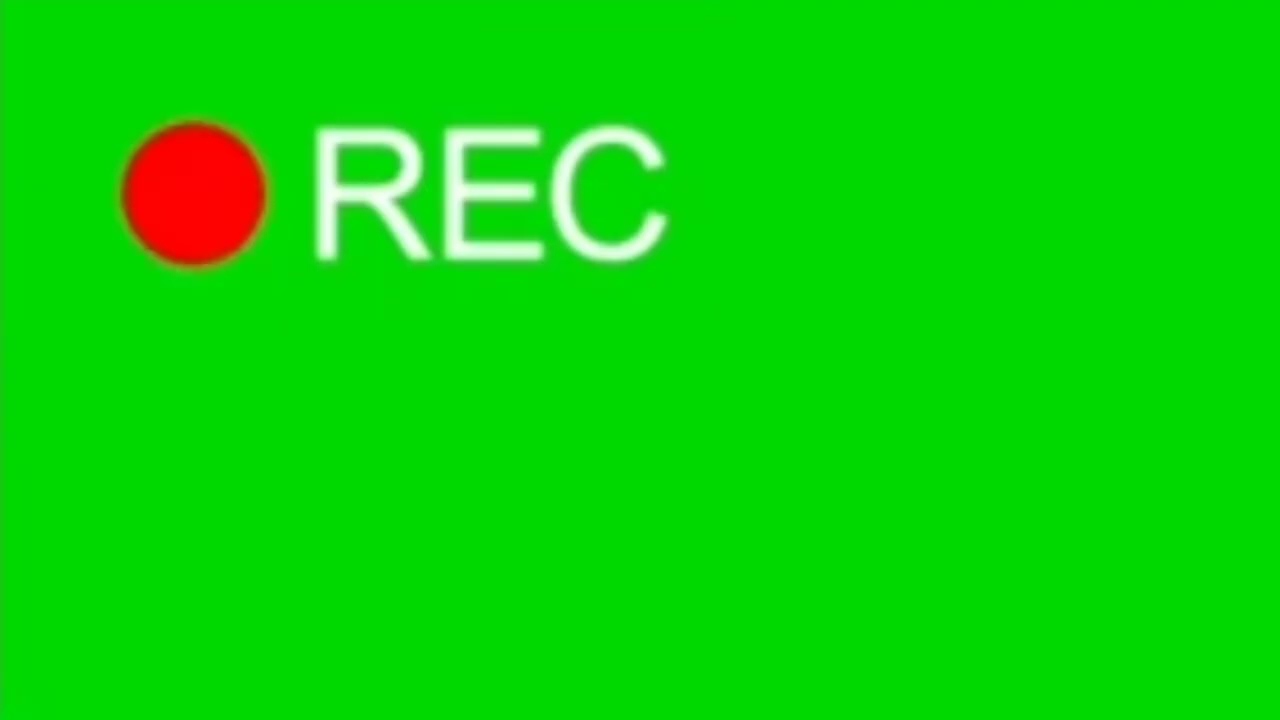 REC BUTTON LIVE RECORDING streaming Green chroma background